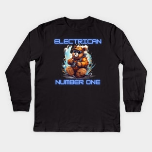Electrician Number One Kids Long Sleeve T-Shirt